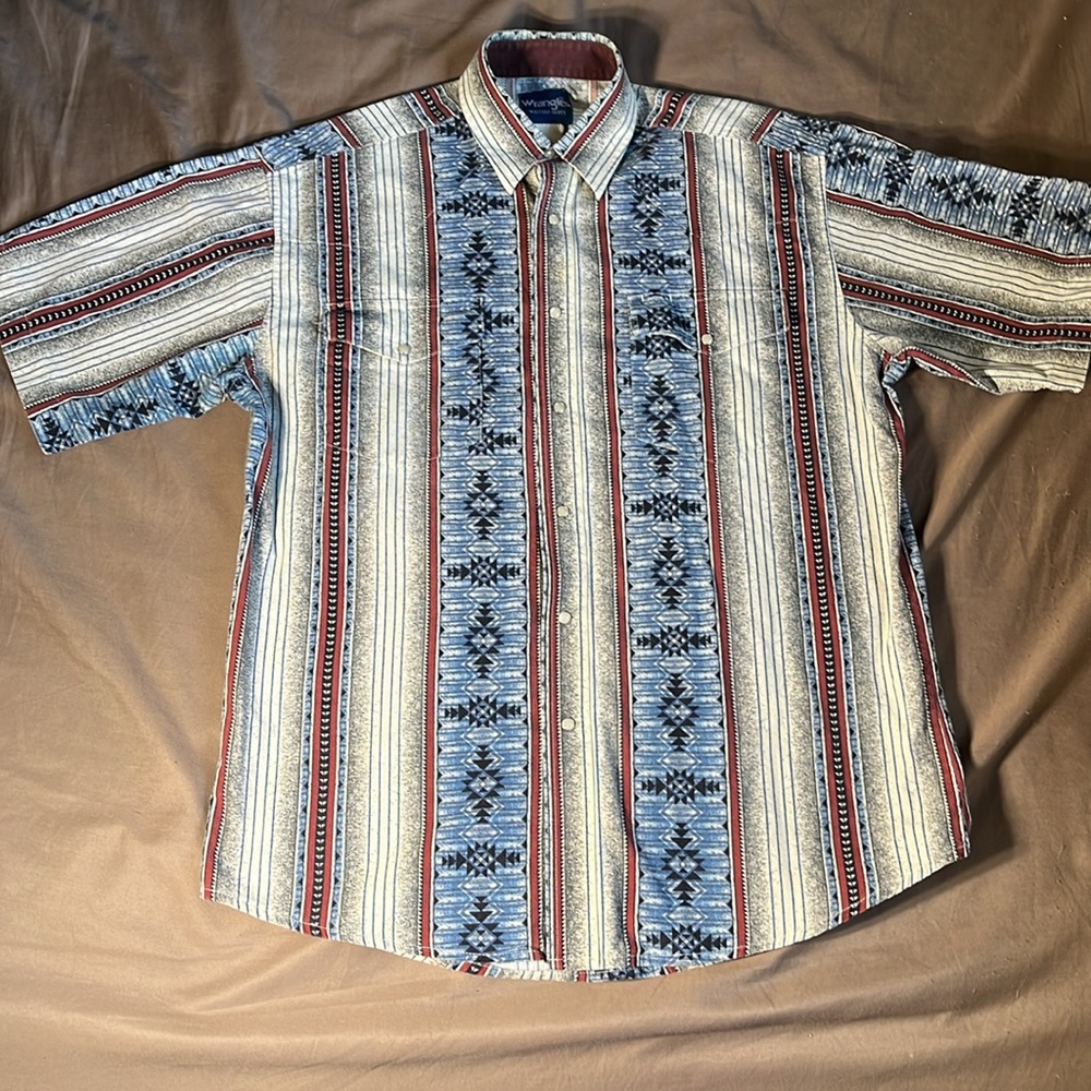 Wrangler Vintage Brushpopper Short Sleeve Cowboy Cut Pearl Snap